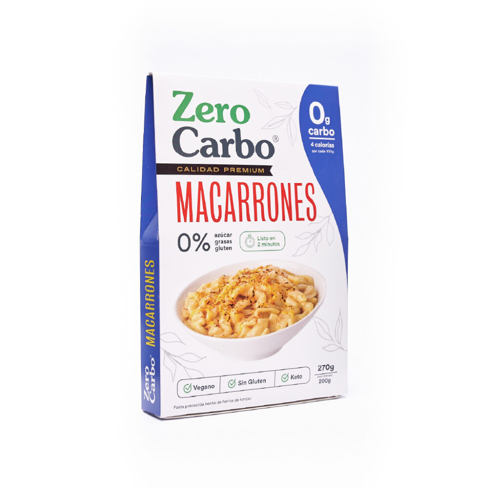 Macarrones Konjac pasta precocida sin gluten 270g Zero Carbo