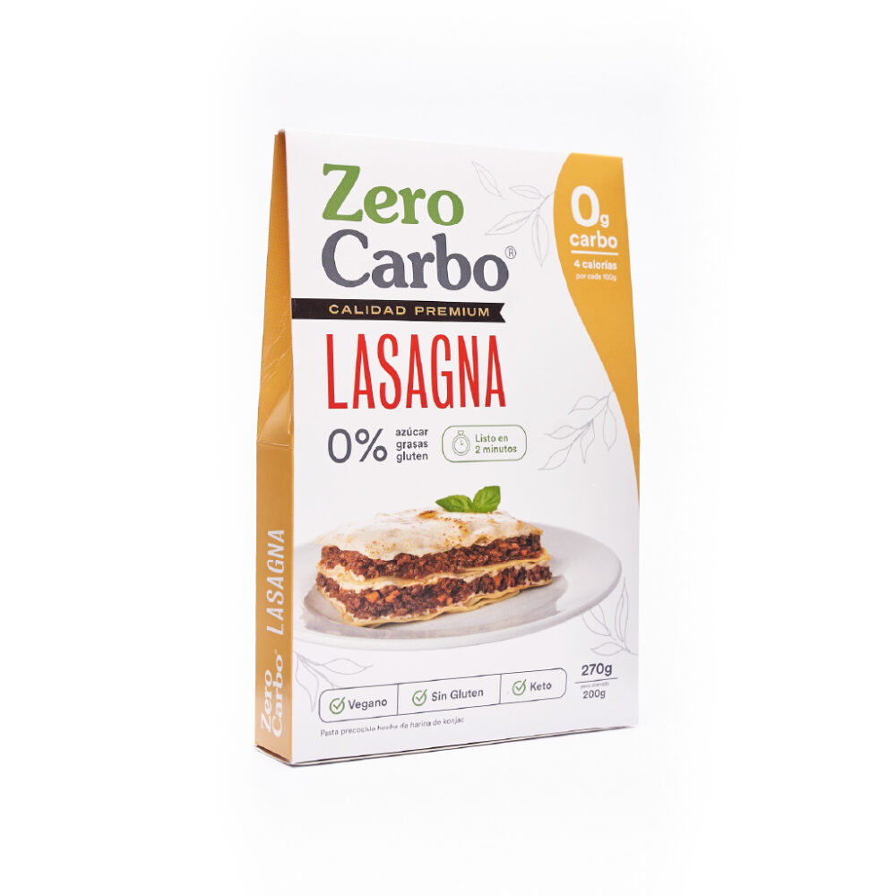 Lasagna Konjac pasta precocida sin gluten 270g Zero Carbo
